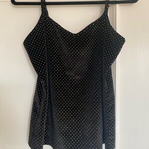 Ann Taylor Black Velvet Dot Camisole NWOT